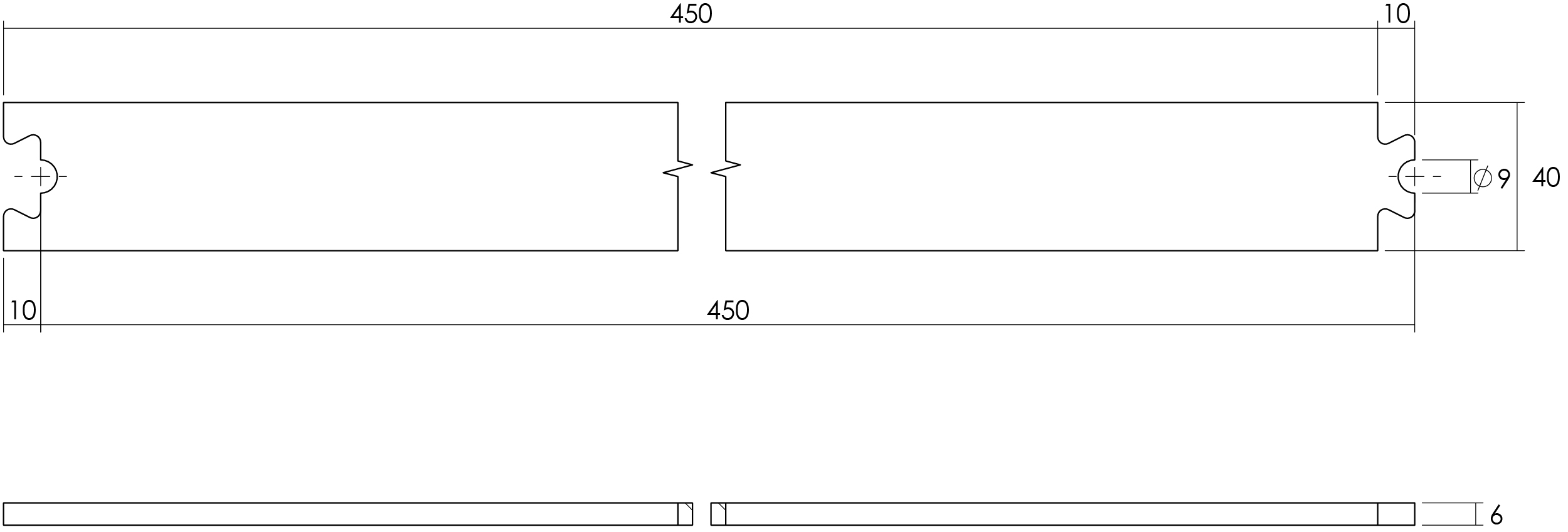 Intersteel Schuifdeursysteem – tussenrail 45 cm mat zwart maten