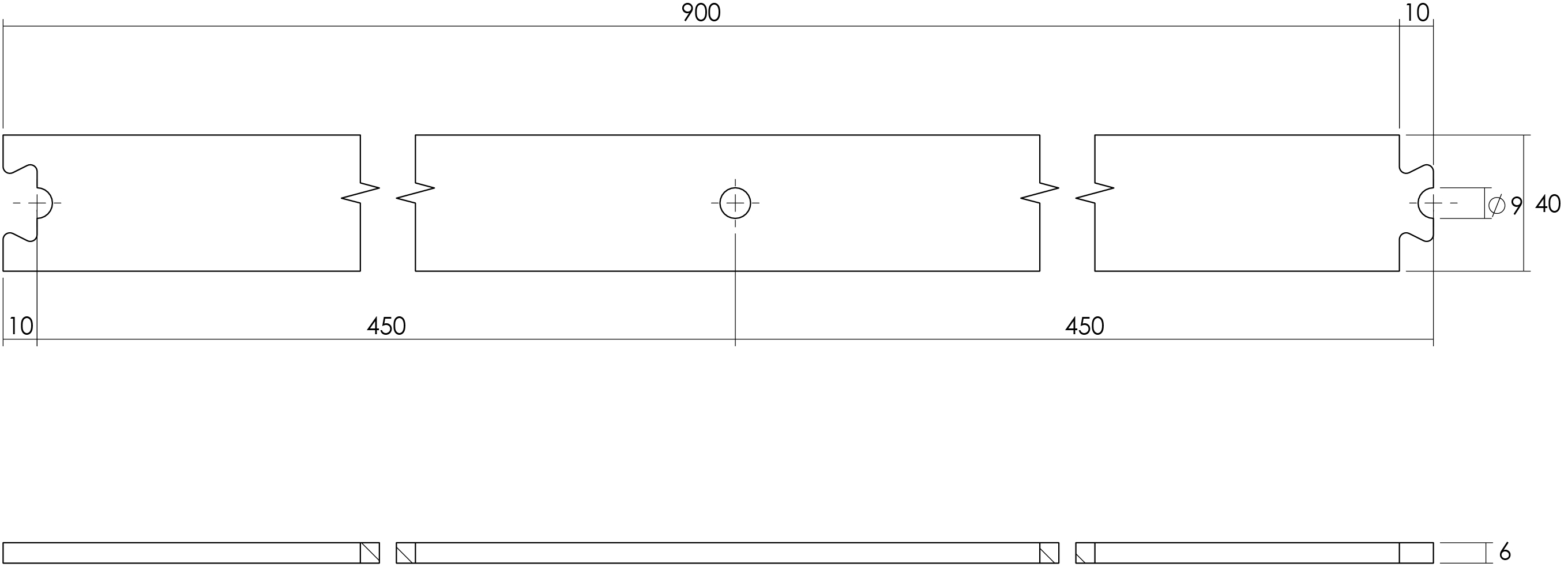 Intersteel Schuifdeursysteem – tussenrail 90 cm mat zwart maten