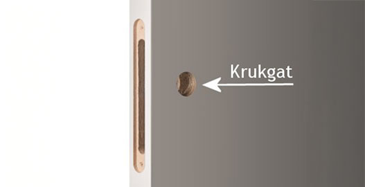 Krukgat boring buitendeur