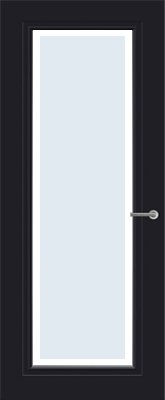 Svedex CE102 Diep Zwart Blank facetglas binnendeur