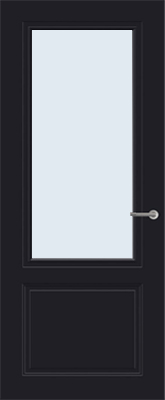 Svedex CE114 Diep Zwart Blank glas binnendeur