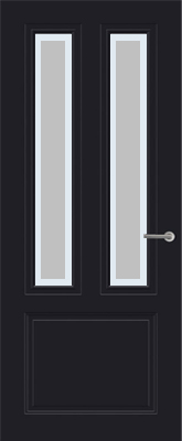 Svedex CE131 Diep Zwart Gezandstraald glas met blanke rand binnendeur