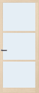 VeraLux Wood 3 vaks Blank glas binnendeur