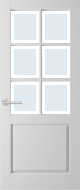 Weekamp WK6522 B2 Blank facetglas binnendeur
